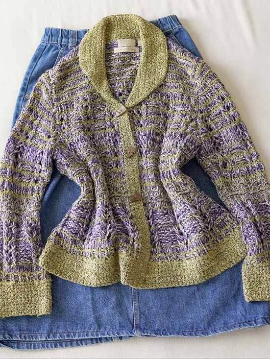 Sigrid Olsen Sweaters - Sigrid Olsen Sport Hand Knit Silk Blend Cardigan Petite PS